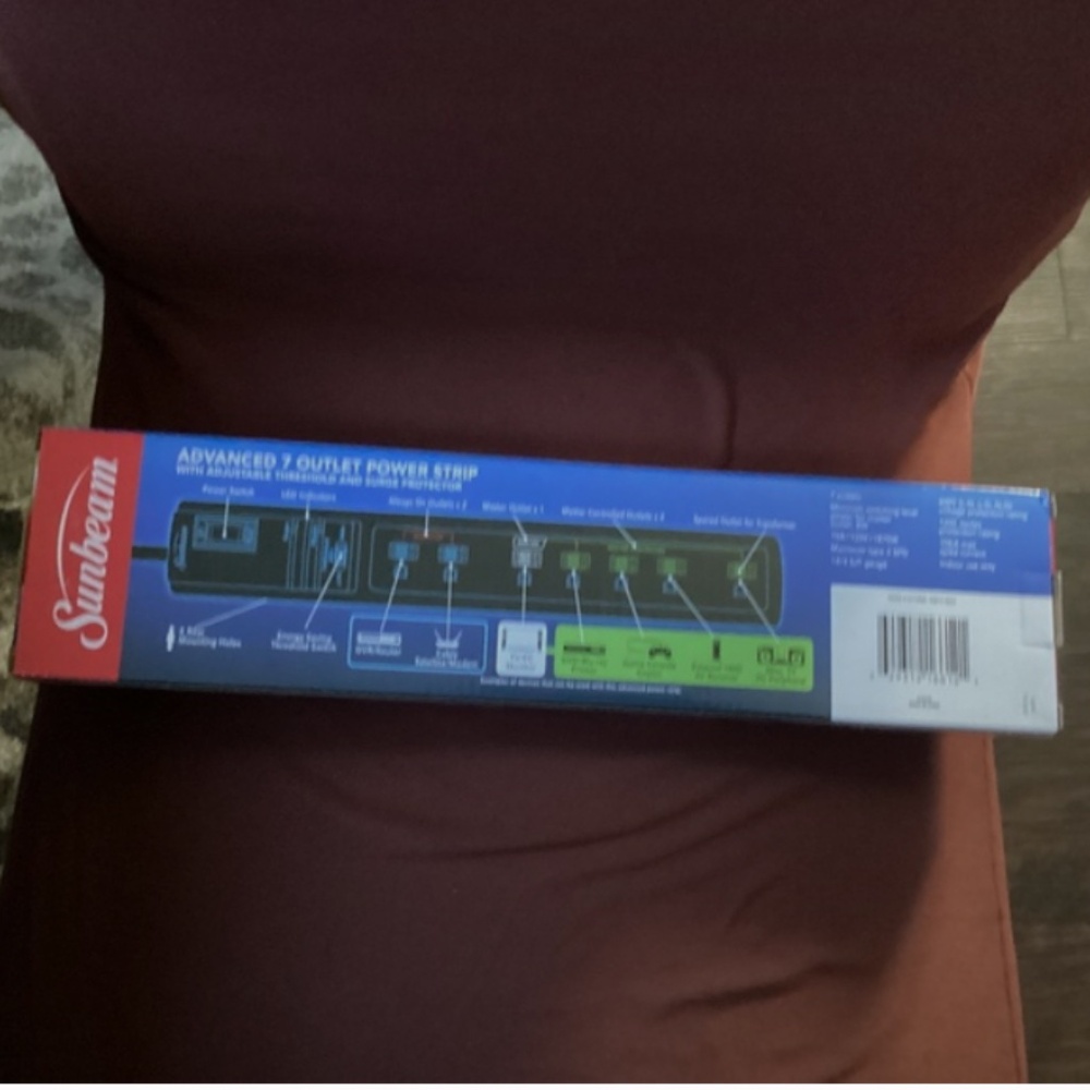 Sunbeam Advanced 7 Outlet Power Strip New In Box - Picture 3 of 7